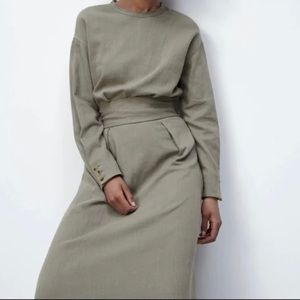 Zara LINEN BLEND DRESS